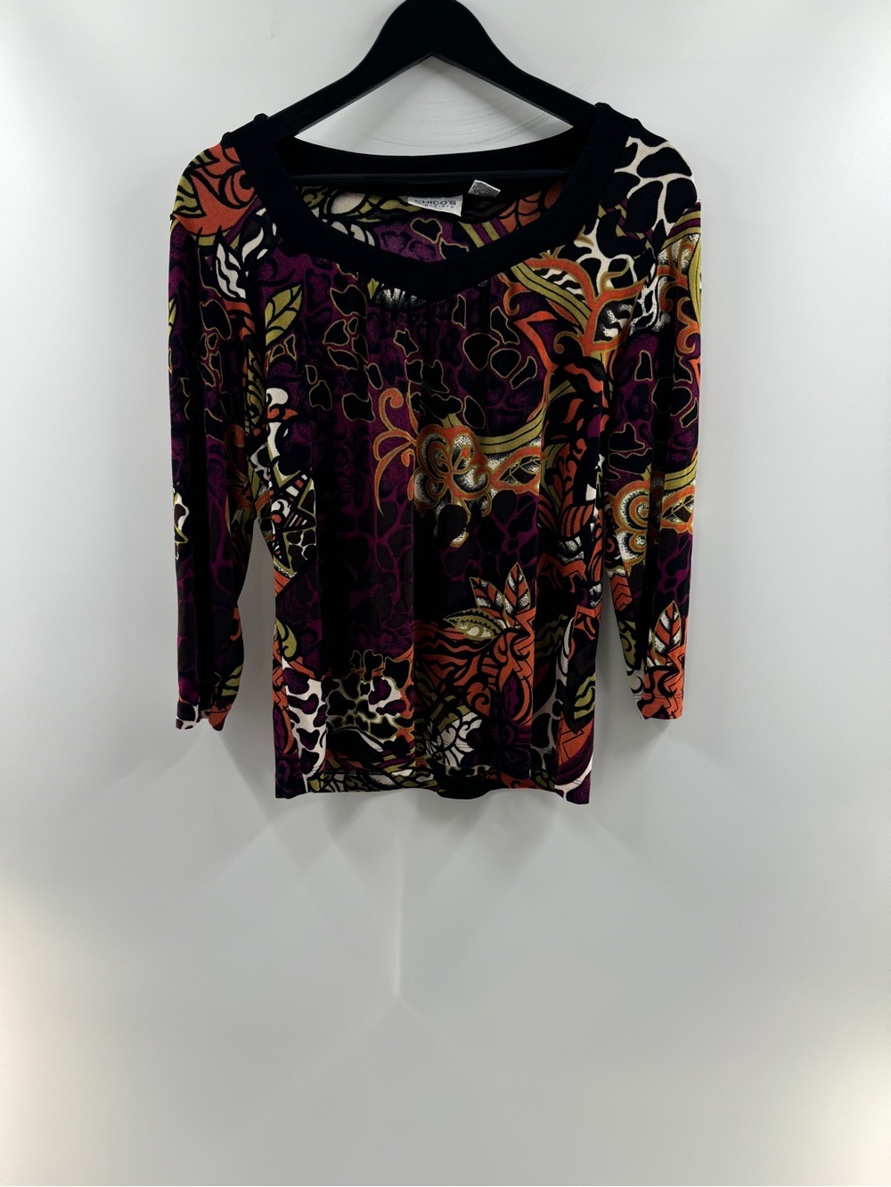 Chico's Travelers Abstract Print Top – Size 1